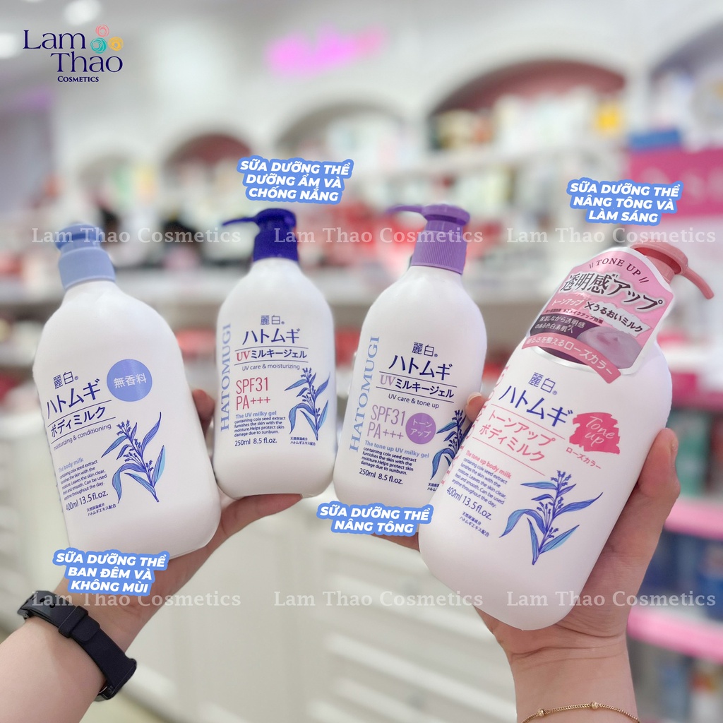 Dưỡng Thể Nâng Tone Và Làm Sáng Da Hatomugi The Tone Up Body Milk 400 ml