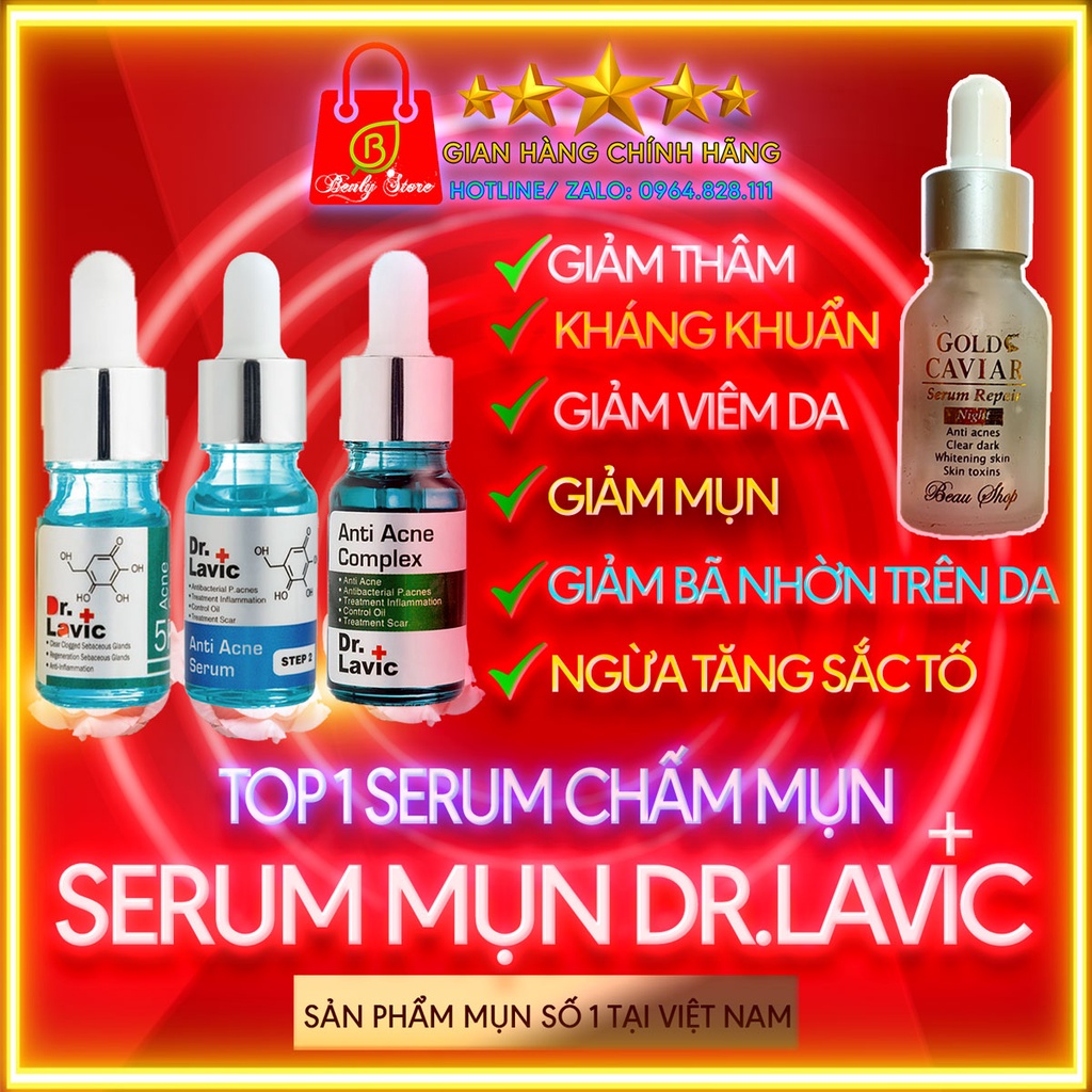 Serum giảm mụn, Tinh chất ngừa mụn DR.LAVIC - Làm trắng, giảm thâm, thu nhỏ lỗ chân lông dành cho da dầu mụn và nhạy cảm