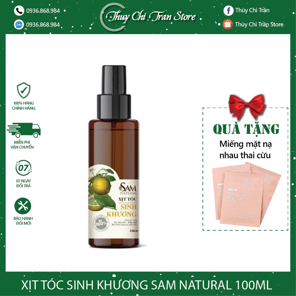 XỊT TÓC SINH KHƯƠNG SAM NATURAL - PHIÊN BẢN MỚI 100ML