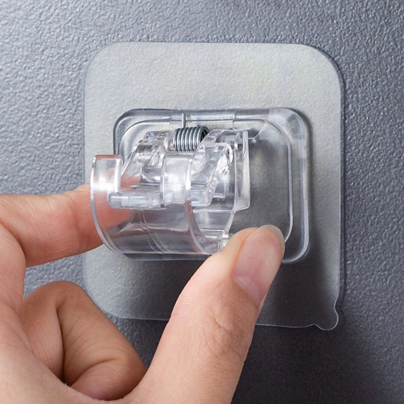 Set 2 Móc Treo Thanh Treo Rèm Cửa Tự Dính Không Cần Khoan Lỗ Có Thể Điều Chỉnh Cho Nhà Bếp