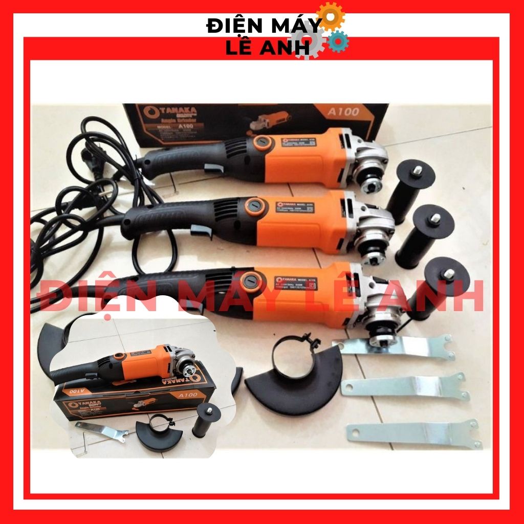 Máy mài góc cầm tay cắt sắt gỗ gạch Tanaka 950w mini, Bộ chuyển đổi máy mài thành máy cưa xích