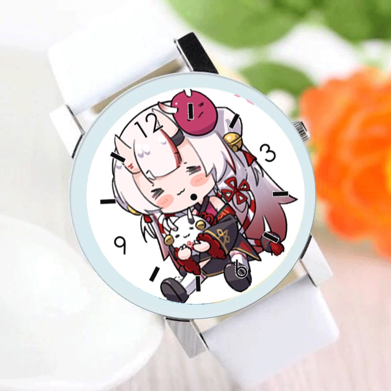 Đồng hồ đeo tay nam nữ in hình AYAME NAKIRI Hololive Vtuber anime chibi thời trang dễ thương