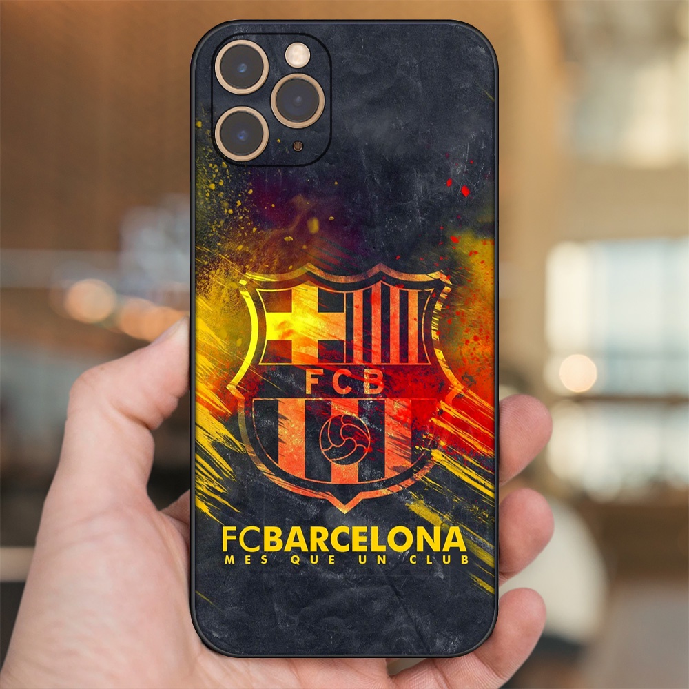 Ốp lưng iPhone 11 Pro dẻo đen cạnh vuông in hình Barcelona Barca