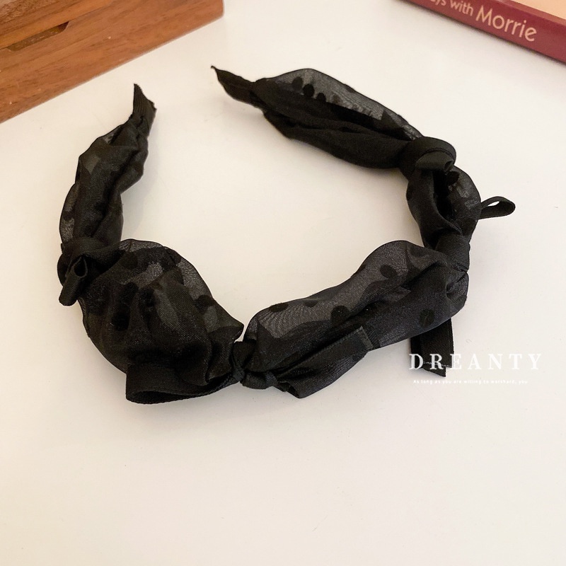 Băng Đô Cài Tóc Thắt Nơ Họa Tiết Chấm Bi Phong Cách Nhật Bản Cổ Điển Thời Trang Cho Nữ