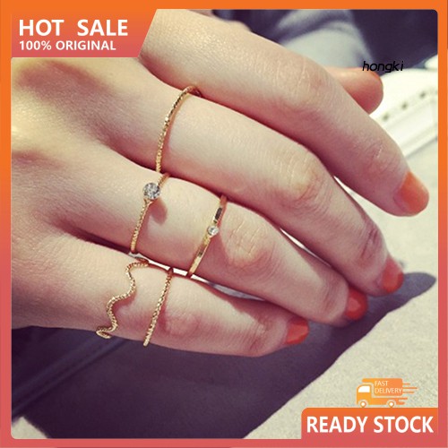 Bộ 5 Nhẫn Đeo Đốt Ngón Tay Thời Trang Cho Nữ