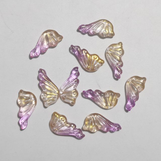 1 cặp cánh bướm đá thủy tinh nguyên liệu làmtrang sức handmade, trâm cổ trang