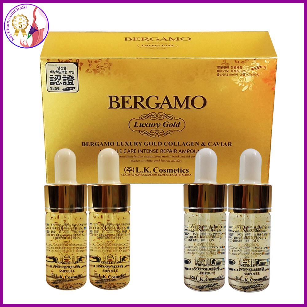 Serum Bergamo chống lão hóa ngăn ngừa mụn và se khít lỗ chân lông set 4 chai 13ml Hàn Quốc