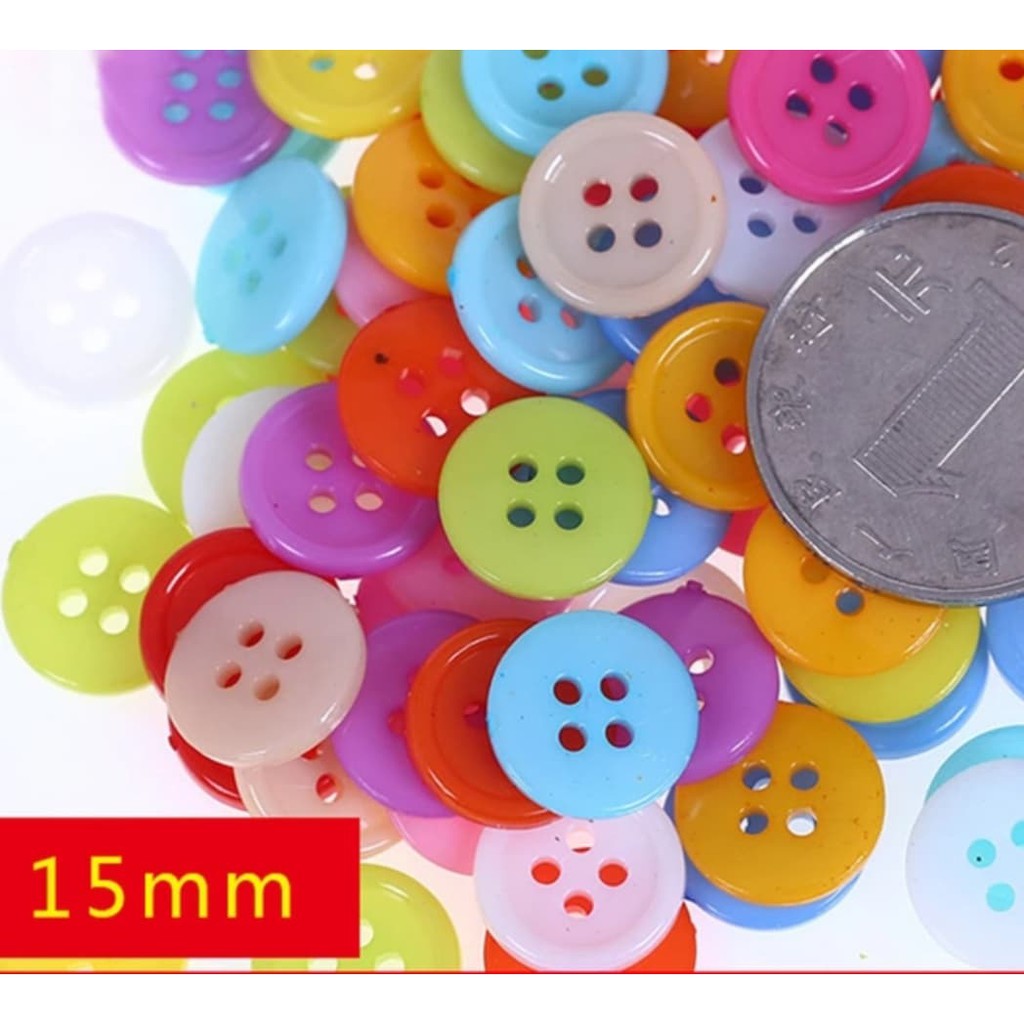 Set 100 Cúc nhựa nhiều màu đủ kích thước