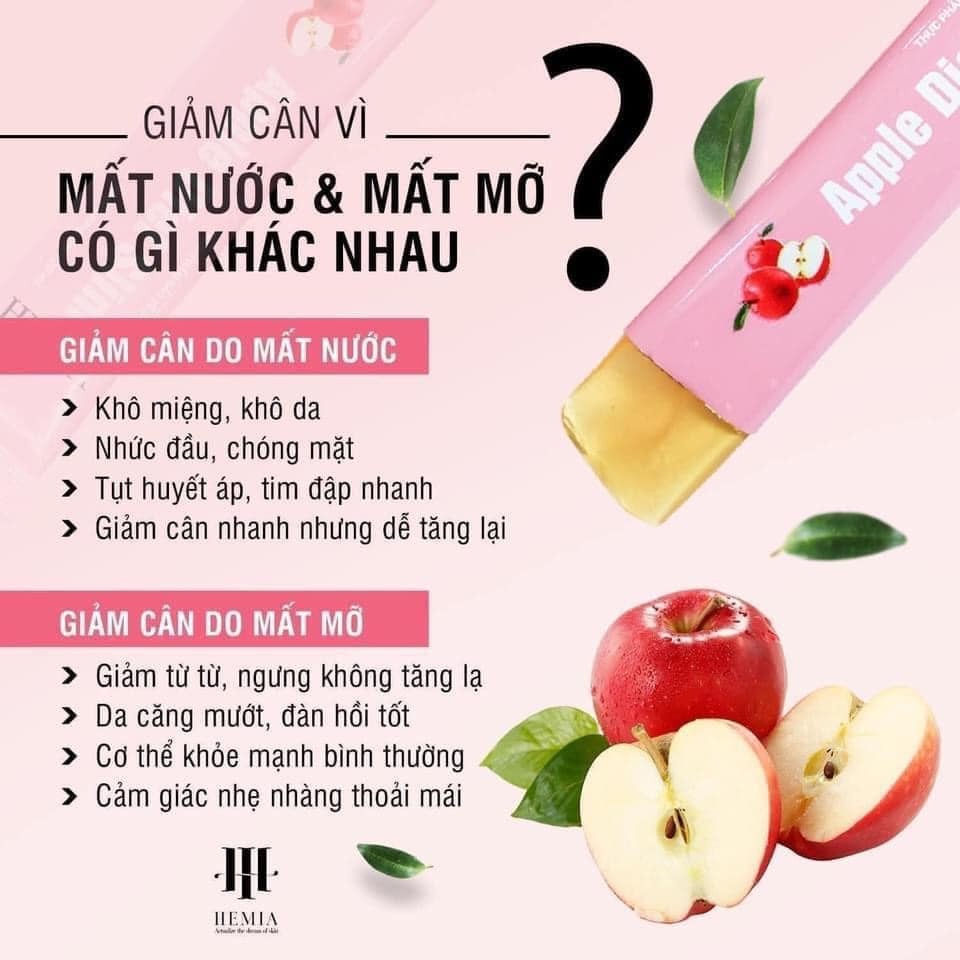 Thạch táo giảm cân Hemia tặng kèm Cốm nghệ mật ong
