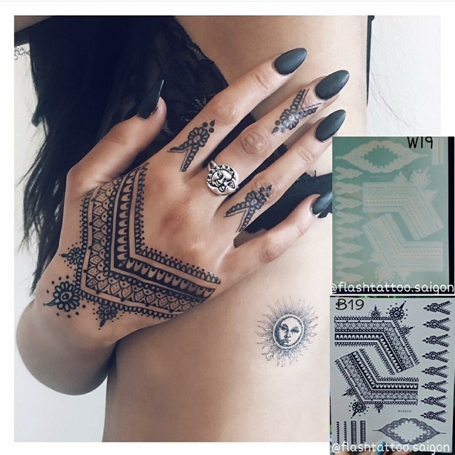 Black and White Henna Tattoo