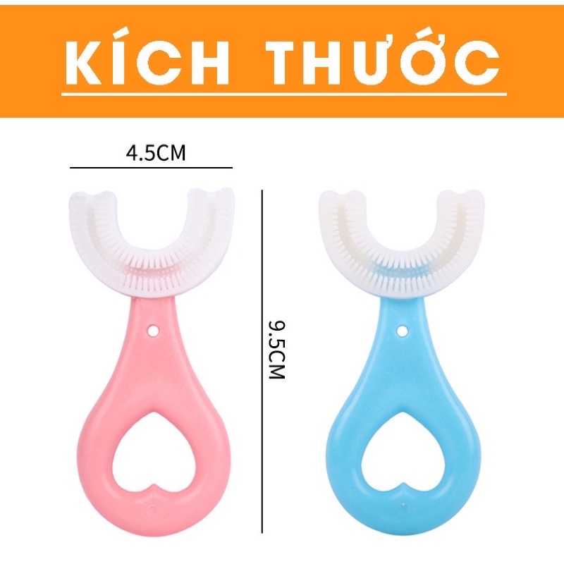 bàn chải đánh răng silicon chữ u siêu mềm cho bé