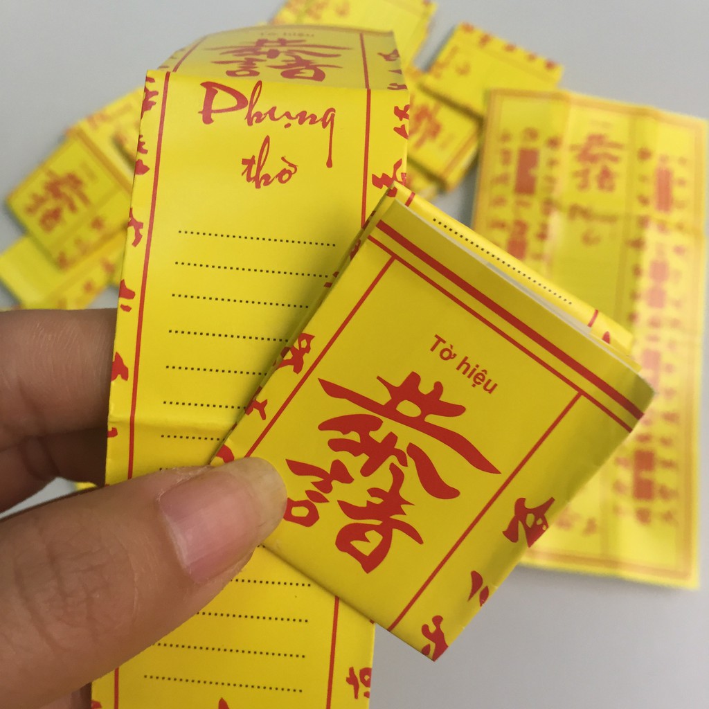 TỜ HIỆU dùng để bốc bát hương, bốc bát nhang, bỏ cùng Tro nếp và cốt thất bảo