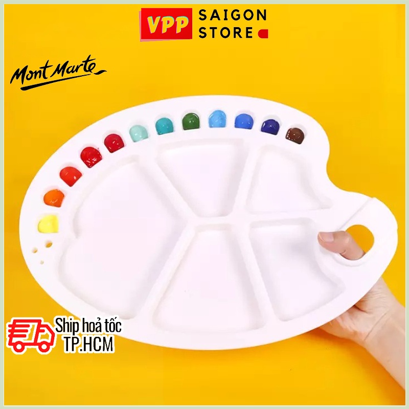 Khay Pha Màu Nhựa Oval 34x25cm Mont Marte - Oval Plastic Palette 34x25cm - MCG0008