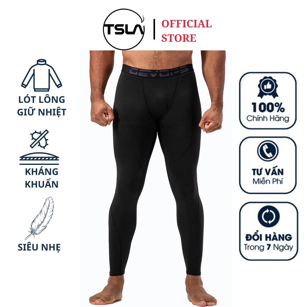 Quần legging giữ nhiệt nam Devops lót lông cừu ôm thun co giãn dành tập gym chạy bộ đá banh bóng rổ thể thao thu đông