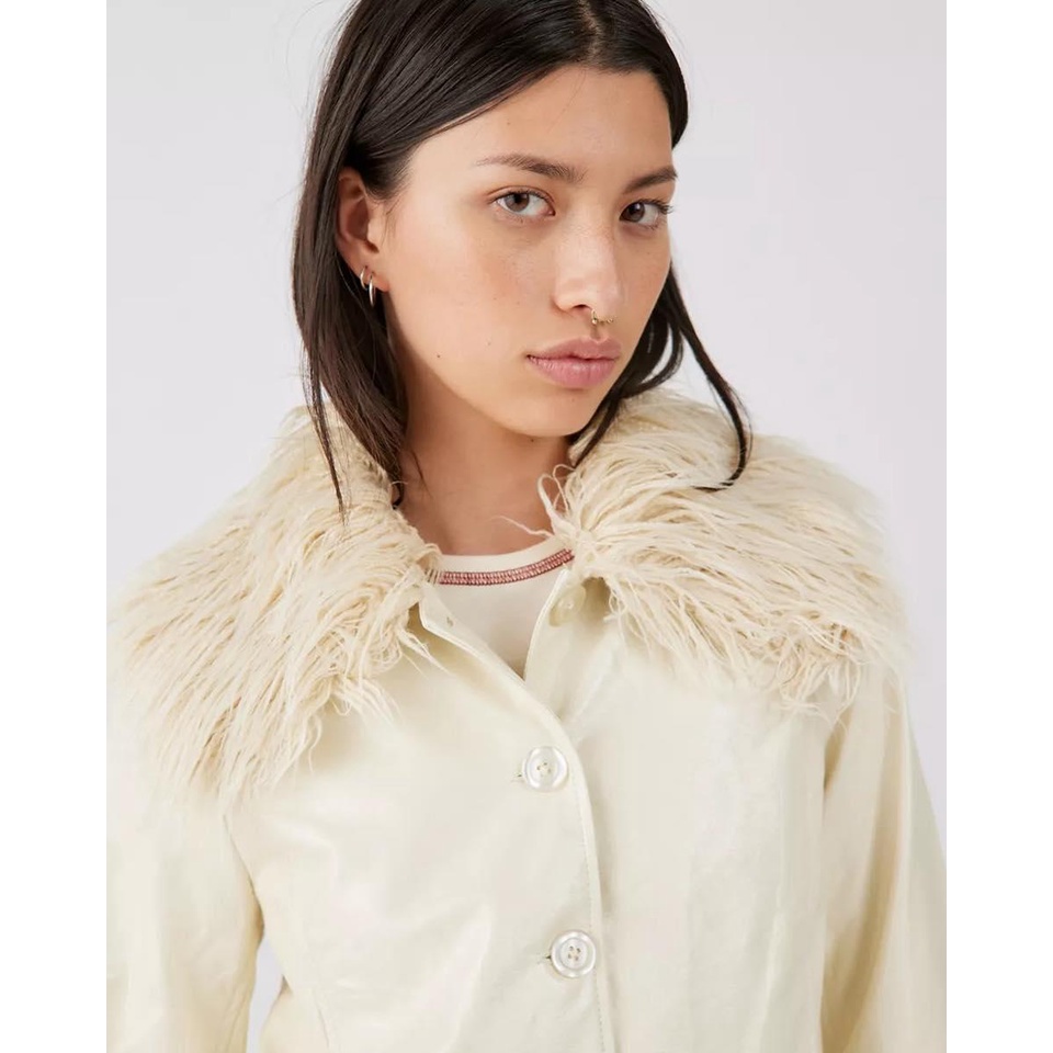 ❗️ LILAC - VNXK - DƯ XỊN - GIÁ TỐT ❗️ -  Áo Khoác Urban Da Phối Lông Cổ Và Tay Sành Điệu