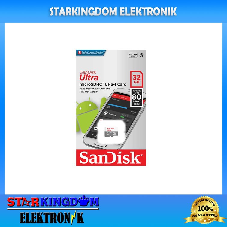 Thẻ Nhớ Sandisk Ultra 32gb Sdhc Uhs-i Class 10 80mb / S