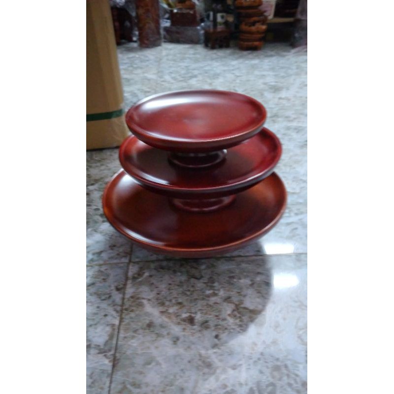 Dĩa cổ bồng thờ gỗ xà cừ nhiều cỡ ( Hàng xuất khẩu)