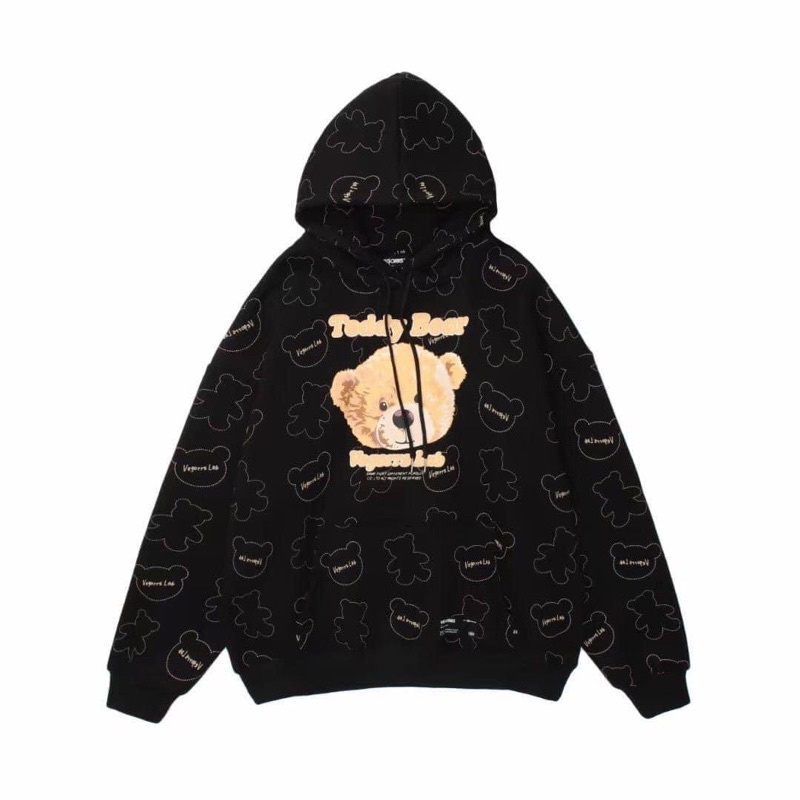 (Ảnh Thật) Áo Hoodie Nam Nữ In Hình Gấu form rộng unisex Cực Chất 3 Màu Trắng Đen Xanh