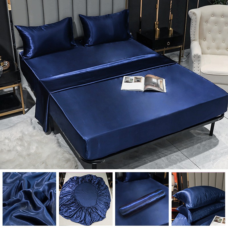 Bộ ga trải giường Abraca Dabra chất lụa satin mềm mại 8 màu tùy chọn cao cấp 100% (không kèm áo gối) 1m2 1m4 1m6 1m8