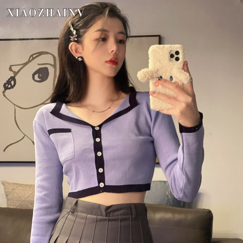 Áo Cardigan Xiaozhainv Dệt Kim Tay Dài 2 Màu Sắc Tùy Chọn Trẻ Trung Thời Trang | BigBuy360 - bigbuy360.vn