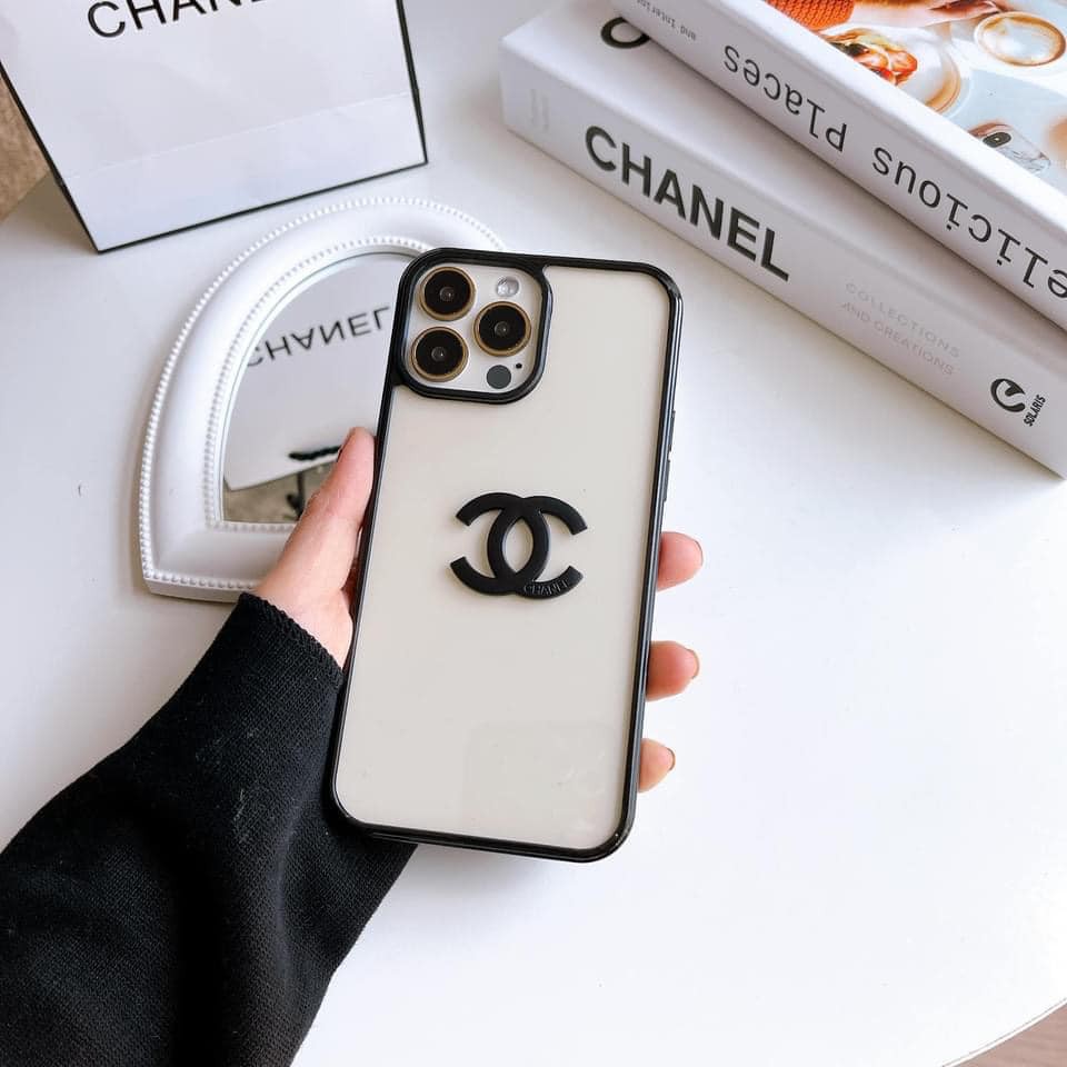 Ốp basic viền đen C.H.A.N.E.L iphone 7plus/8plus/X/Xs/Xsmax/11/11promax/12promax
