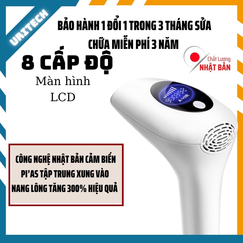Máy Triệt Lông Vĩnh Viễn Cầm Tay Tại Nhà URI-AM001 công nghệ triệt PlAS IPL 2022 kèm cảm biến tia IPL tới chân lông