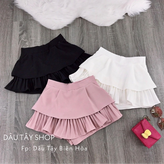 Chân váy dập ly tầng Quảng Châu, chân váy tầng xếp ly ngắn có túi - S0U | BigBuy360 - bigbuy360.vn