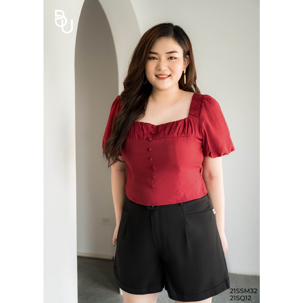 Áo nhún ngực cúc giữa BIGSIZE (55kg đến 95kg) - 21SSM32 - [BUstu Bigsize]