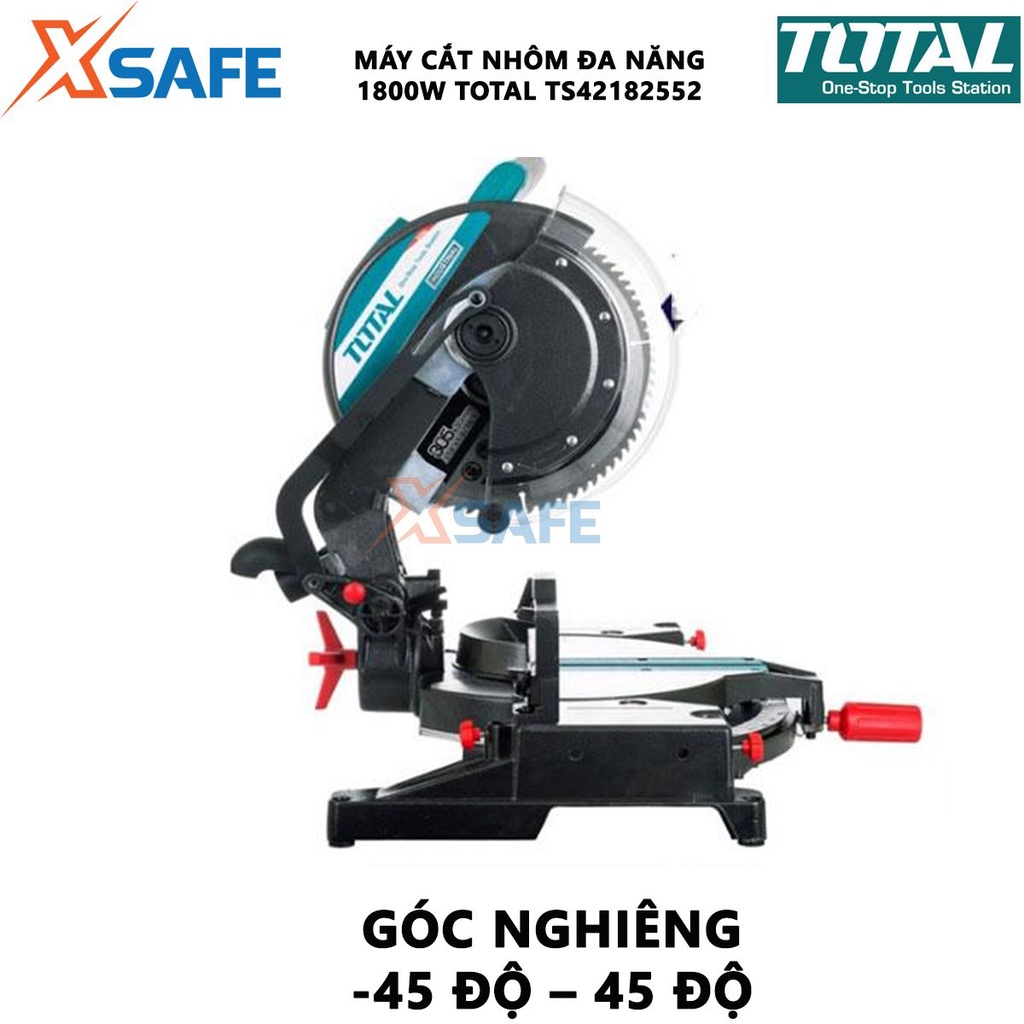 Máy cắt nhôm TOTAL TS42182552 1800W, kích thước lưỡi 255mm, kèm bộ phụ kiện thông dụng - chính hãng
