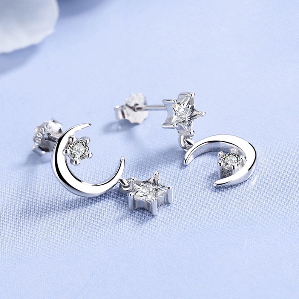 Khuyên Tai Hình Mặt Trăng Và Ngôi Sao Thời Trang Cho Nữ