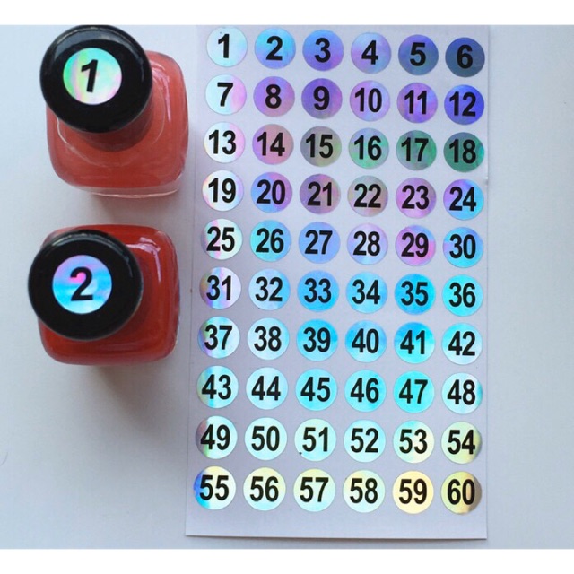 Số dán lọ sơn tem số dán 1-120 1-300
