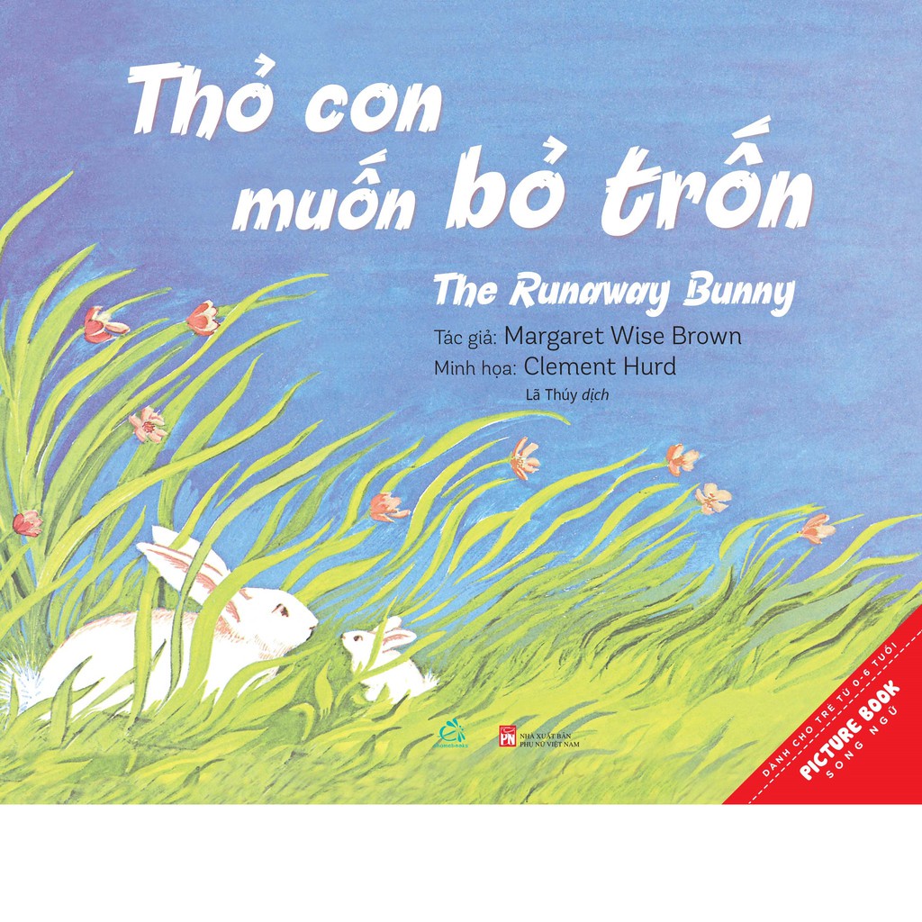 Sách tranh song ngữ Thỏ con muốn bỏ trốn qv