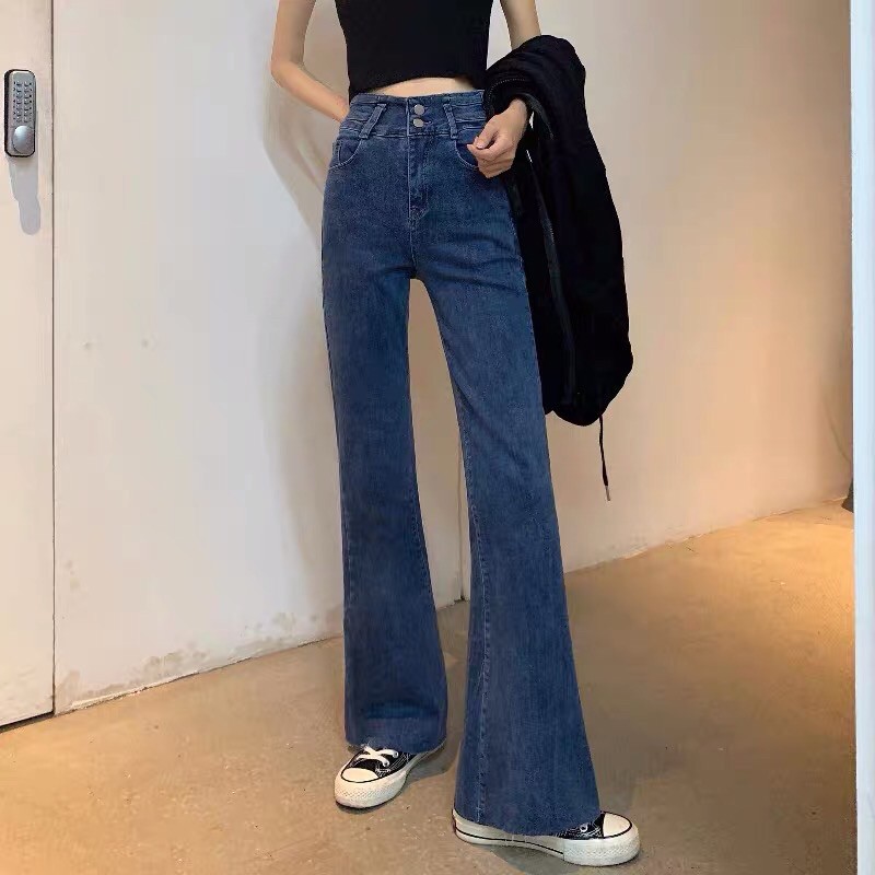 [Mã WASTMAY giảm 15% tối đa 30K đơn 150K] [ORDER+ẢNH THẬT Quần bò jean cạp cao ống rộng loe Ulzzang basic tôn dáng