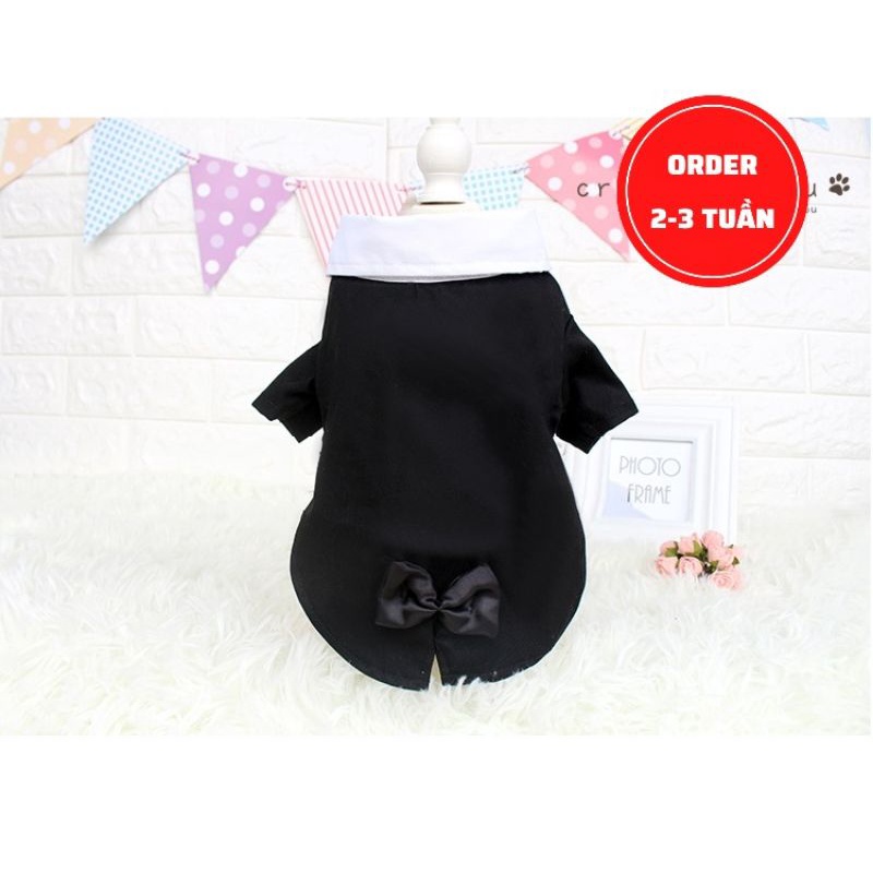 Áo Vest Cho Chó Mèo Thú Cưng, Áo Chú Rể Cho Chó Mèo, Sơ Mi Đính Nơ Cổ Chó Chó Mèo Đực