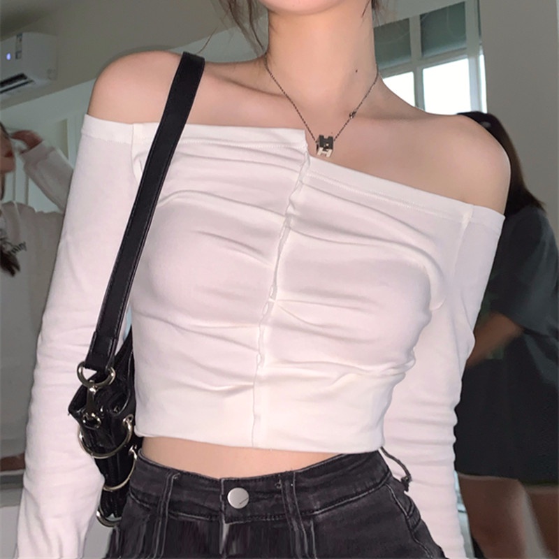 Áo Thun Trễ Vai Thiết Kế Quyến Rũ Độc Đáo Cho Nữ