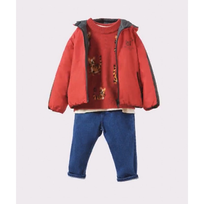 Áo khoác đỏ ấm áp mặc được cả hai mặt săn sale china sz 2-3y