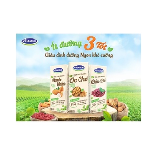 Sữa đậu nành Vinamilk hạt Óc chó / Hạnh nhân / Đậu đỏ - Lốc 4 hộp x 180ml