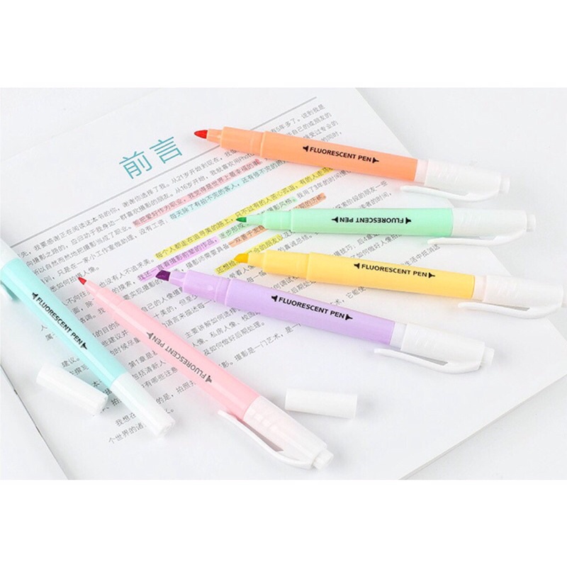 Bút highlight pastel 2 đầu FLUORESCENT PEN
