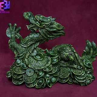 Tượng rồng màu xanh - tượng rồng phong thủy - tượng trang trí - xưởng e3d - rong 015