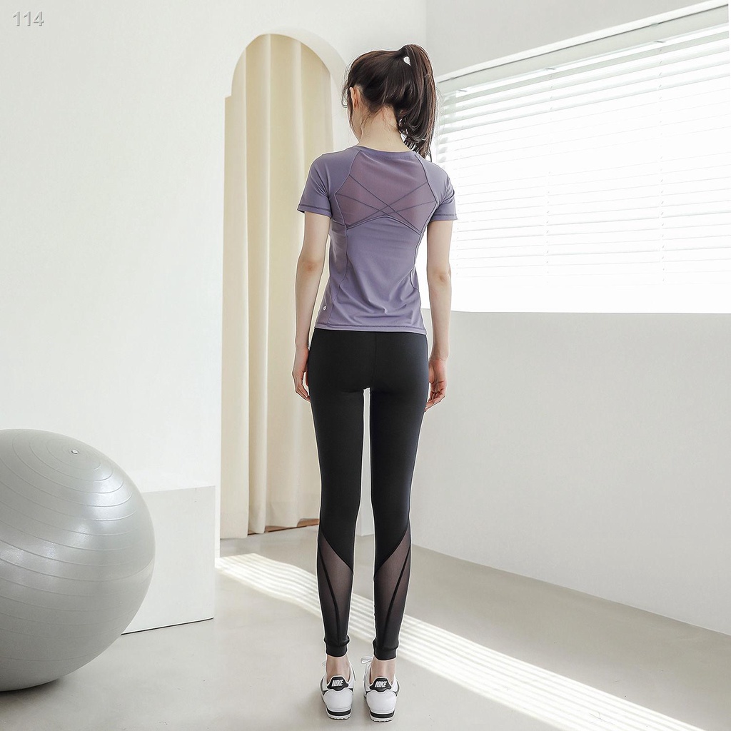 ☁2021 quần áo yoga mới nhanh khô thể thao chạy bộ dục phù hợp với nữ mùa hè mỏng gợi cảm thời trang đồ hai mảnh