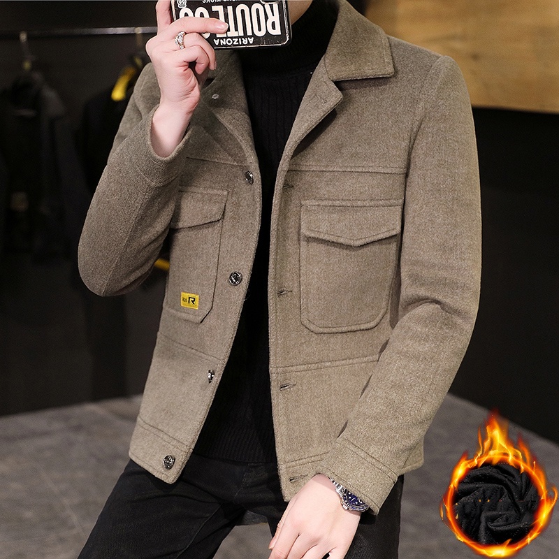 Áo khoác dạ nam dáng ngắn 2 lớp siêu giữ nhiệt hàng cao cấp đẹp không xù lông