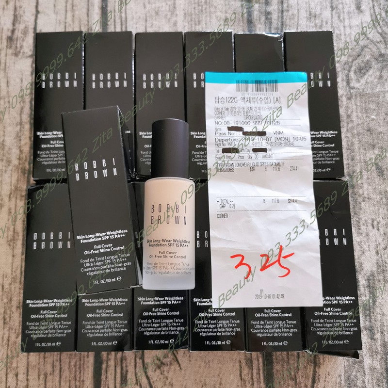 [Bill Duty Free] Kem Nền Bobbi Brown Skin Long Wear Weightless Foundation SPF 15 PA++ 30ml