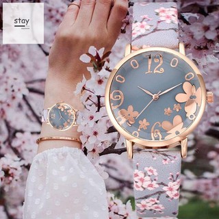 Đồng hồ nữ dây da mặt hình hoa xinh xắn