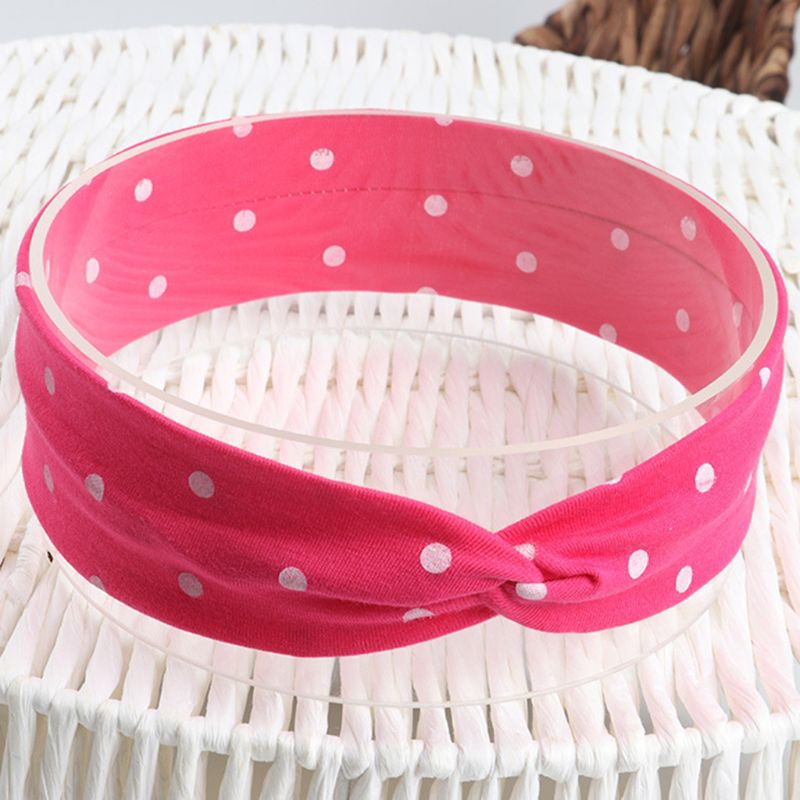 Băng Đô Thắt Nút Chéo Họa Tiết Chấm Bi Dễ Thương Cho Bé Gái Sơ Sinh