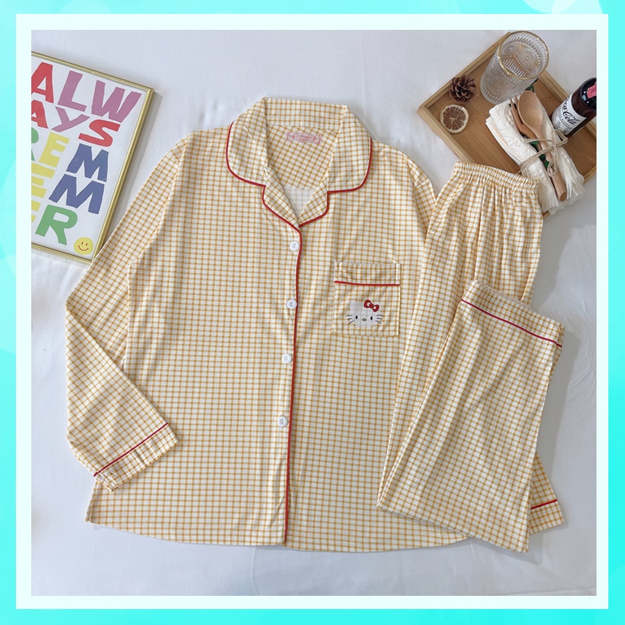 Đồ ngủ nữ pijama cao cấp tay dài quần dài big size dễ thương mặc nhà chất thô hàn mềm mịn PJMDAII03