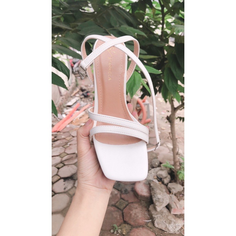 Giày sandal nữ 2 quai mảnh gót nhỏ 7cm cực xinh mã H97