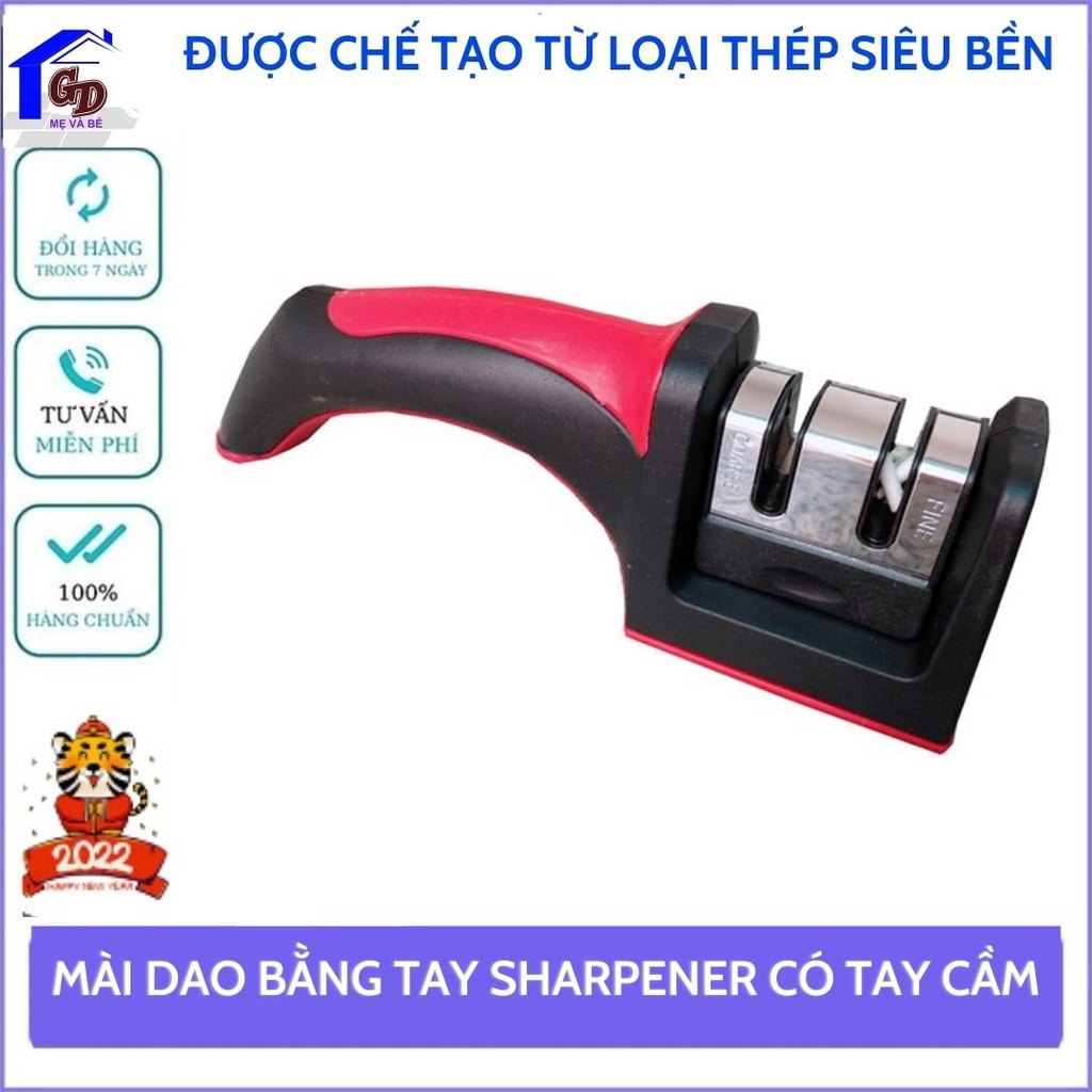 Mài dao bằng tay sharpener Có tay cầm tiền lợi, được trang bị thêm bộ phân đá mài - Được chế tạo từ loại thép siêu bền