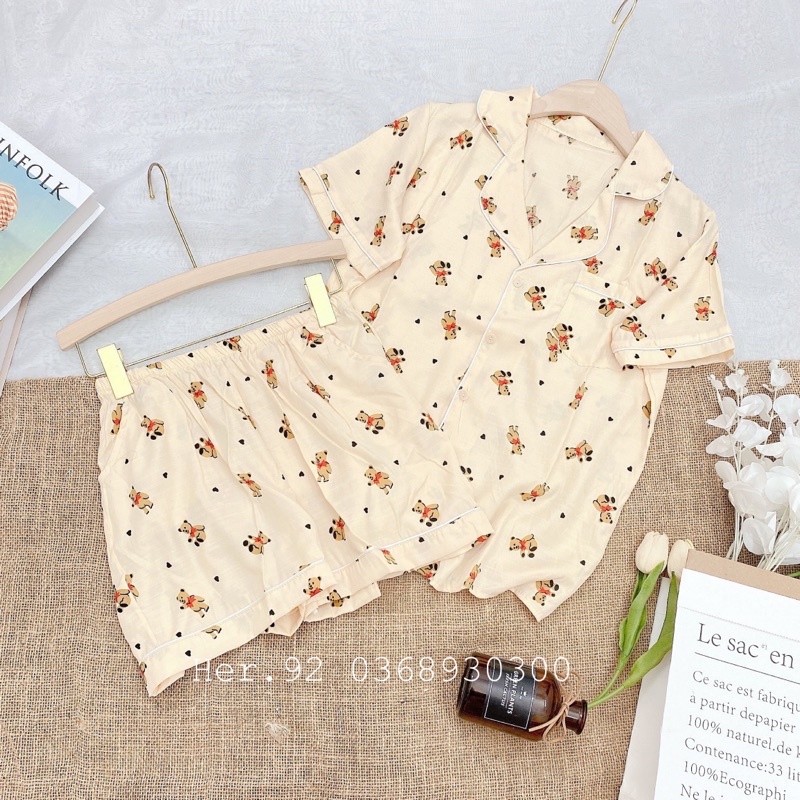 Đồ ngủ pijama hoạ tiết dễ thương mặc nhà siêu mát
