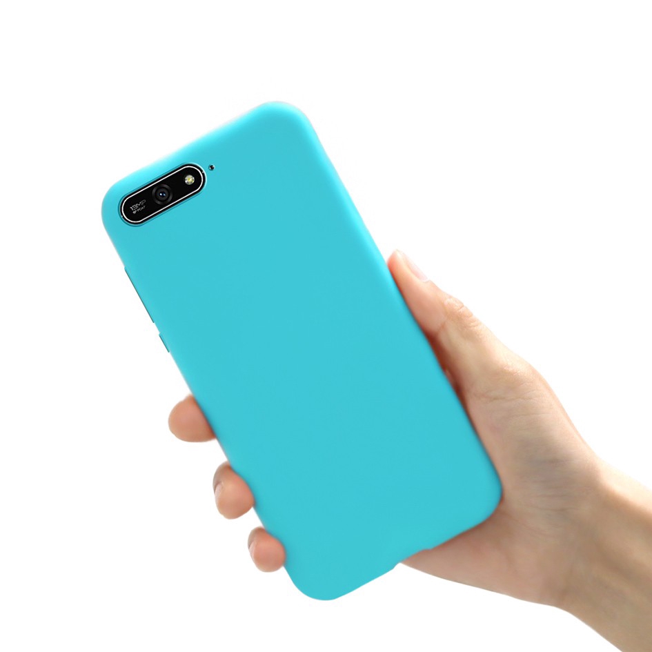 Ốp điện thoại TPU silicon mềm chống sốc màu trơn nhám cho Huawei Y6 2018 Y6 Y7 Pro Y9 Prime 2019