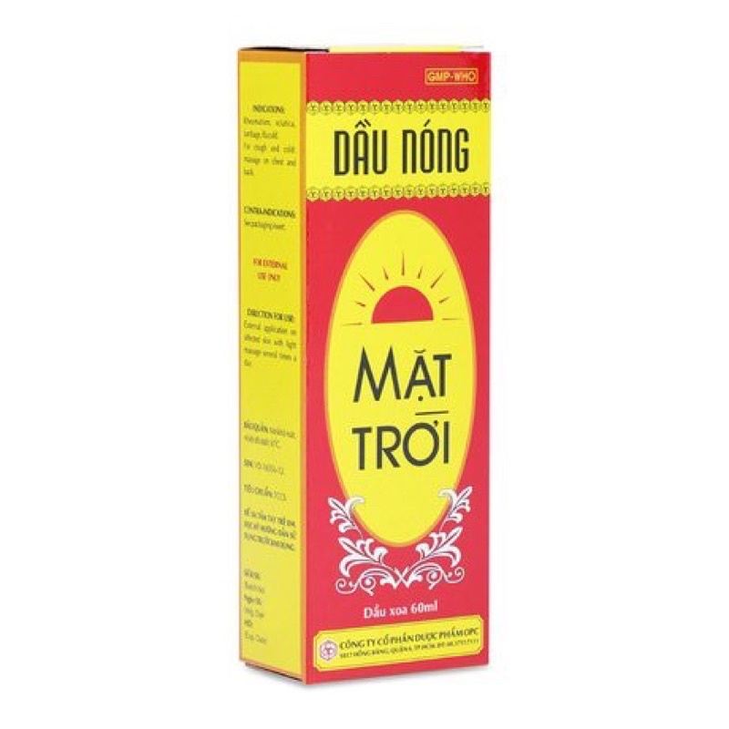 Dầu nóng Mặt Trời chai 60ml